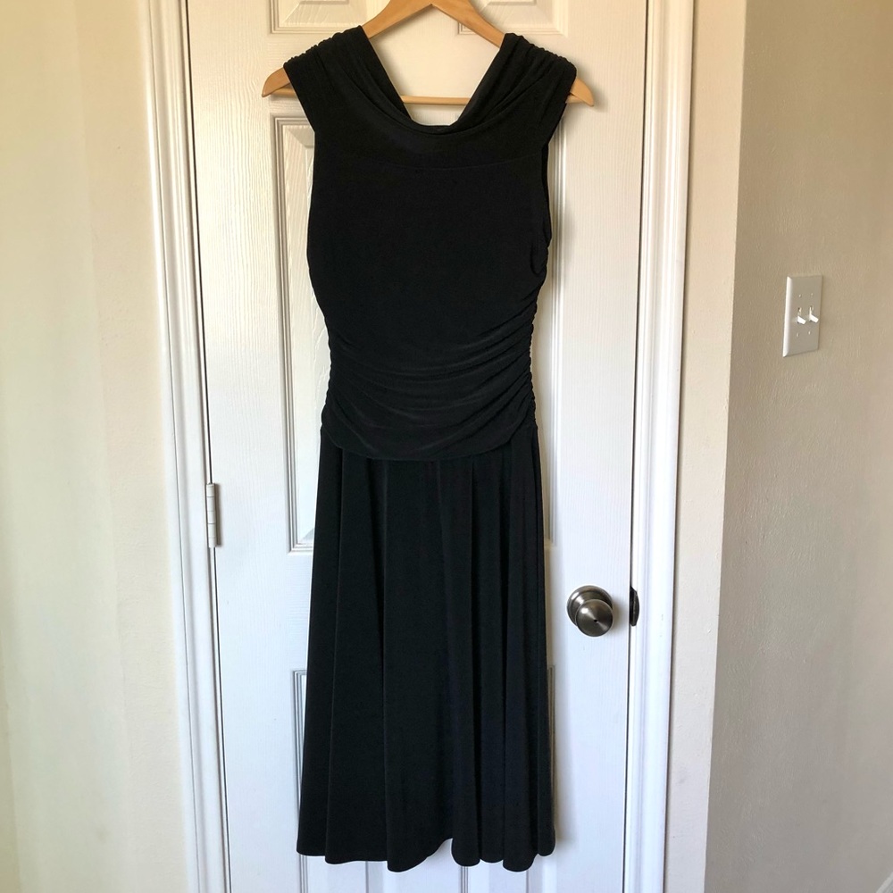 Jones New York Off Shoulder Black Midi Dress